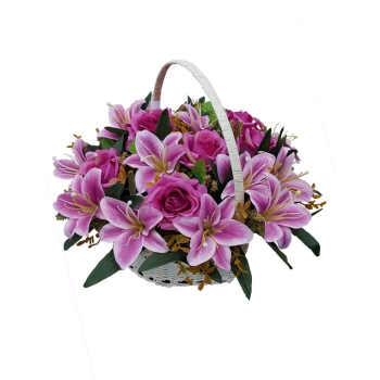Корзина с искусственными цветами № 22