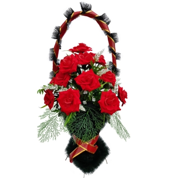 Корзина с искусственными цветами № 3