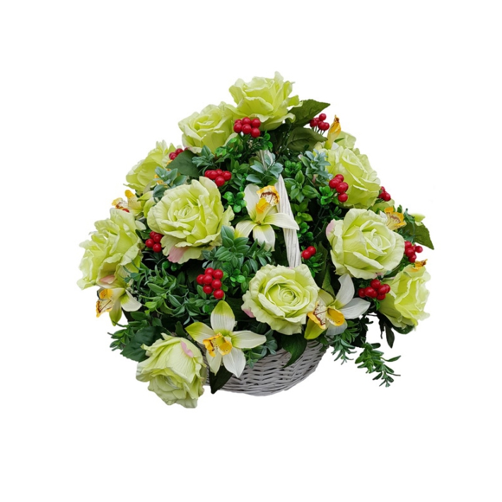 Корзина с искусственными цветами № 17