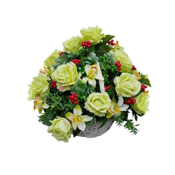 Корзина с искусственными цветами № 17